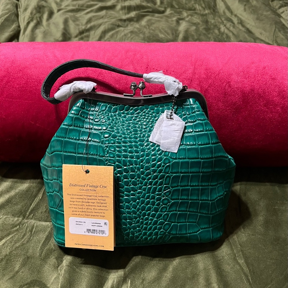 Patricia Nash Green Croc-Embossed Women's Bag